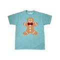Inktastic Cute Gingerbread Man with Red Plaid Bowtie Adult T-Shirt Male Scuba Blue M
