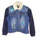 Vigoss Jeans Girl's Faux Sherpa Lined Button Down Denim Jacket - Denim Blue Star (10)