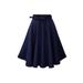 Topumt Women Retro High Waist Denim Skirt Long Flared A line Midi Dress