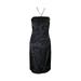 Laundry By Shelli Segal Womens Black Strapless Applique Cocktail Dress 12