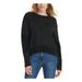 DKNY Womens Black Color Block Long Sleeve Crew Neck Blouse Sweater Size XL