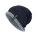 Men Knitted Wool Thermal Beanie Hat Warm Winter Thick Outdoor Slouchy Skull Cap