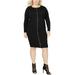 Say What? Womens Zipper Front Sweater Dress