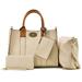 Women Tote Purses Medium Handbags Ladies Shoulder Bags Studded Top Handle Satchel Hobo Bag Wallet 3PCs Set