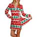 Skater Dress for Women Cute Ugly Graphic Printed Christmas Xmas Party Fancy Dress