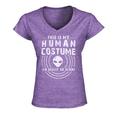 S4E Women's This is My Human Costume I'm Really an Alien S4E Women's This is My Human Costume I'm Really an Alien Slim Fit V-Neck T-Shirt