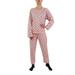 Women's Cute Pyjamas Set, Spring Autumn Cute Polka Dot Print Long Sleeve Pyjamas Top Trousers Set, Pink, L