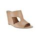 H by Halston Holly Open Toe Cut Out Leather Mules (12 M US, Nude)