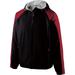 Adult Polyester Full Zip Hooded Homefield Jacket - BLACK/ SCARLET - L