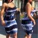 Women's Sleeveless Round Neck Popular Tie-Dyed Strap Sexy Dress