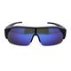 Polarized Mirror 60mm Half Rim Rectangle Wear Over Eyeglasses Sunglasses Shiny Black Blue Mirror