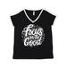 Inktastic Inspirational Quote Focus on the Good in White Text Adult Women's Plus Size V-Neck Female