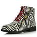 DailyShoes Fashion Ankle Boots for Women Women's Ankle Combat Boot Fashion Casual Style Outdoor Party Square Peep Toe High Exclusive Credit Card Pocket Shoe Zebra,Pu,13, Shoelace Style Red