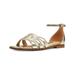 Nine West Womens Genna Leather Open Toe Flat Sandals