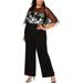 Adrianna Papell Womens Plus Mesh Embroidered Jumpsuit