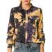 Allegra K Women's Casual Long Sleeves Button Front Tie Dye Shirt