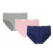 Calvin Klein Ladies' Supersoft, Modern Eclips Brief Gray/Pink/Blue- Pack of 3- Medium Size