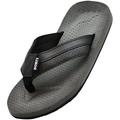 NORTY Young Men's Sandals for Beach, Casual, Outdoor & Indoor Flip Flop - RUNS 1 SIZE SMALL, 41445-6D(M)US Black/Grey