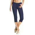 Women's Hyper Stretch Denim Capri Jeans, Q44876-NAVY-M