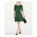 JESSICA HOWARD Womens Green Short Sleeve Jewel Neck Short Fit + Flare Evening Dress Size M