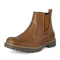 Bruno Marc Men Chelsea Ankle Boots Men's Casual Faux Leather Boots Shoes Plain Toe Slip On Desert Boots ENGLE-03 BROWN Size 12