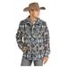 Powder River Outfitters Wool Aztec Jacquard Jacket, Blue (Large)