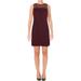 RALPH LAUREN Womens Purple Fringed Illusion Neckline Above The Knee Sheath Cocktail Dress Size: 12