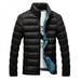 Final Clear Out!Men Retro Solid Color Thick Cotton Winter Stand Collar Down Zipper Bomber Jacket Casual Coat