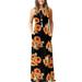 Women Summer Sleeveless Maxi Floral Long Sundress Strappy Wrap Summer Paisley Holiday Long Dress in Clothing For Women