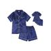 Miyanuby Summer Silk Pajamas for Kids Nightgown Cute Refreshing pajamas for boys Sleepwear for Girls Soft Children Nightclothes Set Short Sleeve Nightshirts Tops+Pants 2pcs