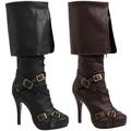Women's Swashbuckler High Heel Boots in Brown, size: 8 Leather by Medieval Collectibles