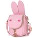 Little Girl Purse Cute PU Leather Bunny Ears Purse Fashionable Kids Handbag Crossbody Bag Toddlers Shoulder Bags with Bowknot for Children (Pink Rabbit)