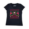Inktastic Be My Valentine Ugly Sweater Style with Flowers and Hearts Adult Women's V-Neck T-Shirt Female