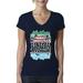 My Favorite Child Gave Me This Shirt Ugly Christmas Sweater Womens Junior Fit V-Neck Tee, Navy, Small