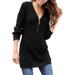 Women'S Sexy Zip V-Neck Long Sleeve Knit Dress