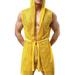 CVLIFE Mens Sexy Hooded Sleeveless Robes Bathrobes Mesh See-Through Lingerie Sleepwear Pajamas