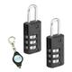 Master Lock 646T 20mm Wide Set Your Own Combination Lock -2 Pk + Keychain Light