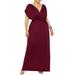 UKAP Women Plus Size V Neck Dress Summer Casual Loose Long Maxi Dresses Short Sleeve Beach Party Sundress