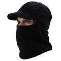 Leories Winter Windproof Cap Fleece Balaclava Hooded Face Mask Neck Warmer Ski Hood Snowboard Mask Wind Protector Ski Hat Black