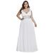 Ever-Pretty Womens Chiffon Long Summer Beach Wedding Party Bridesmaid Dresses for Women 86973 White US12