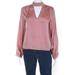 Pre-ownedIntermix Womens Long Sleeve Off Shoulder Satin Blouse Pink Silk Size 0