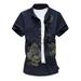 Colisha Men Button Down T Shirts Slim Fit Casual Short Sleeves Dress Shirts Summer Tops Print Big & Tall Work Shirt