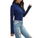 Ladies Mock Neck T-Shirts Long Sleeve Tight Tops for Women Casual Basic Slim Fit Pullover Sweatshirts Stretchy Shirts Blouses Tee Top for Juniors T-Shirts Tops