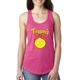 Wild Bobby, Tennis Mom Cute Bow Ribbon Tennis Ball, Mother's Day, Women Racerback Tank Top, Raspberry, Medium