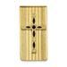 Solid Gold-tone Black Enameled Cross Slim Business Credit Card Holder Money Clip - 52mm x 25mm