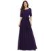 Ever-Pretty Womens Maxi Ruched Long Casual Summer Maxi Dress 76242 Dark Purple US10