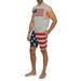 Prestigez Mens Pajama USA Flag Pants or Boxer Shorts and Top, Boxers Set, Size: M