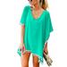 UKAP Women Bikini Cover Up Dress Swim Beach Bathing Swimsuit Baggy Tunic Tops T-Shirt Casual Smock Tunic Tops For Beachwear