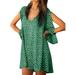 Plus Size S-5XL Women Boho Dress Polka Dot Print Summer Casual Loose Cold Shoulder Beach Holiday Sundress Long Sleeve Evening Party Tops Shirt Mini Dress