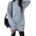 Women's Casual TurtleneckLong Sleeve Loose Baggy Knit Tops Blouses Pullover Tunic Sweater Dress